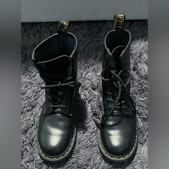 Dr. Martens Shoes - Dr Martens the Original Black Leather Moto Boots Docs size 7 Women